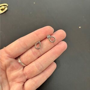 Silver Tear Drop Studs